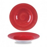 Тарелка для пасты 24 см, 0,28 л, с широким бортом, Stonecast, цвет Berry Red