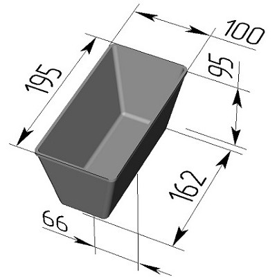 Форма хлебная № 10-1 (195х100х95 мм)