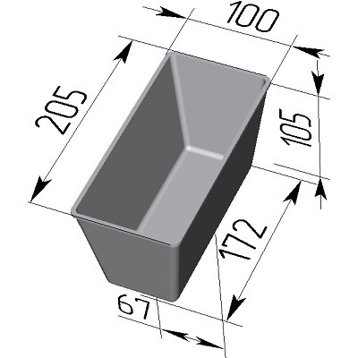 Форма хлебная № 10-3 (205 х 100 х 105 мм)