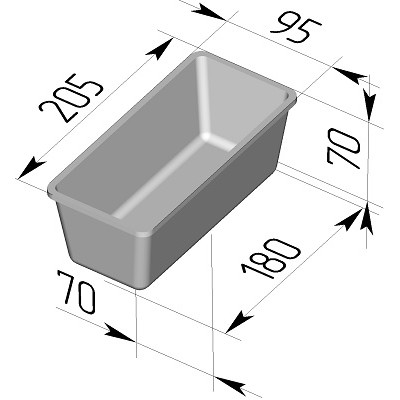 Форма хлебная № 10-4 (205 х 95 х 70 мм)