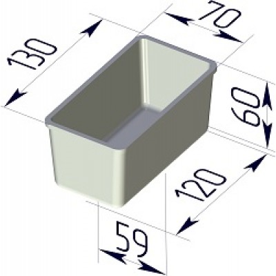 Форма хлебная 130х70х60 мм