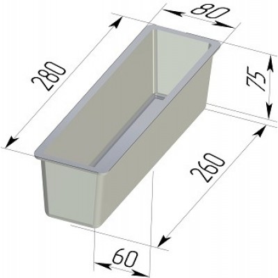 Форма для хлеба Тостерная (280х80х75 мм)