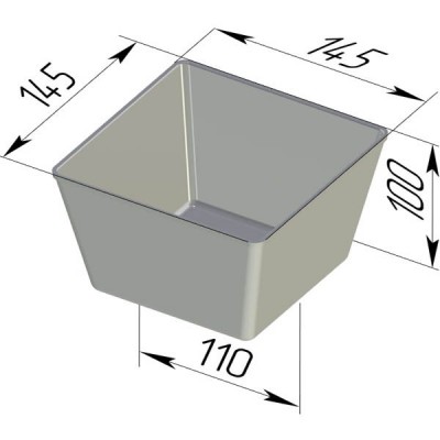 Форма хлебная 145х145х100 мм