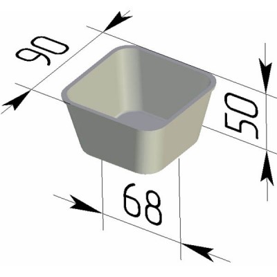 Форма хлебная № 12-3 (90х90х50 мм)