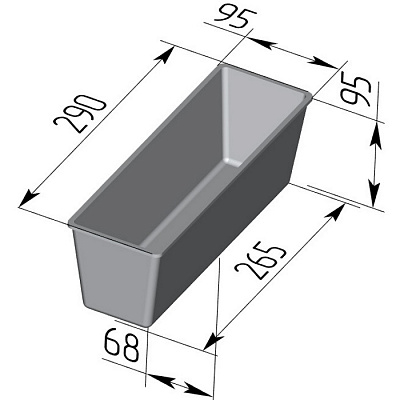 Форма для хлеба Тостерная (290х95х95 мм)