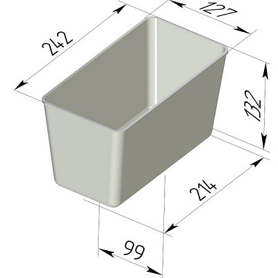 Форма хлебная 242х127х132 мм