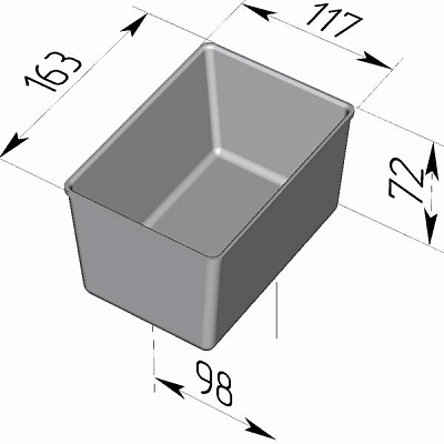 Форма хлебная 165х115х70 мм