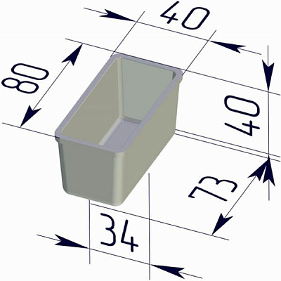 Форма хлебная № 12-4 (80х40х40 мм)