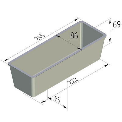 Форма хлебная 245х86х69 мм