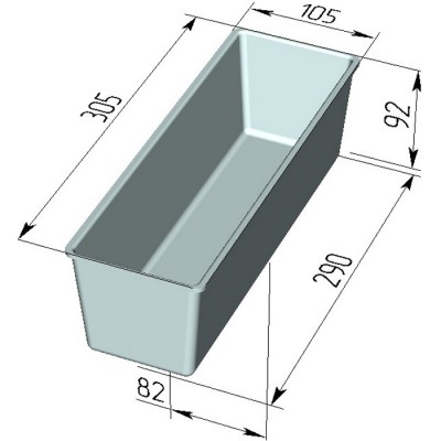Форма для хлеба Тостерная (305х105х92 мм)