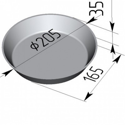 Форма хлебная круглая 17 В (205х165х35 мм)