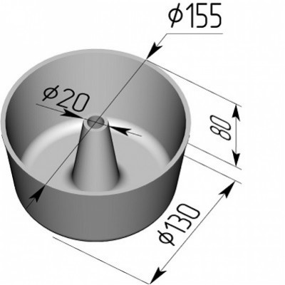 Форма хлебная круглая 17 Ж (155х130х80 мм)