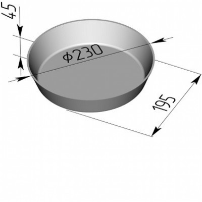 Форма хлебная круглая 17 Г (230х195х45 мм)
