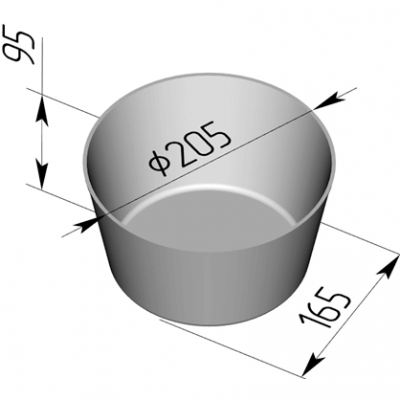 Форма хлебная круглая 17 (205х165х95 мм)