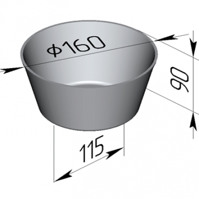 Форма хлебная круглая 17 Б (160х115х90 мм)