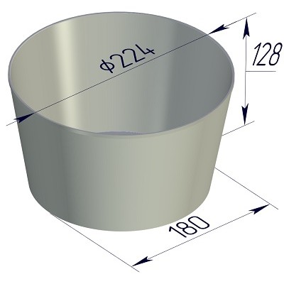 Форма хлебная круглая 224х180х128
