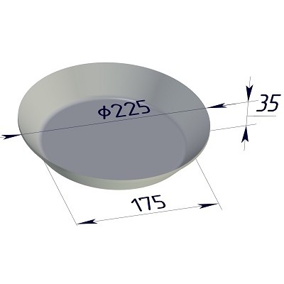 Форма хлебная круглая 225х175х35