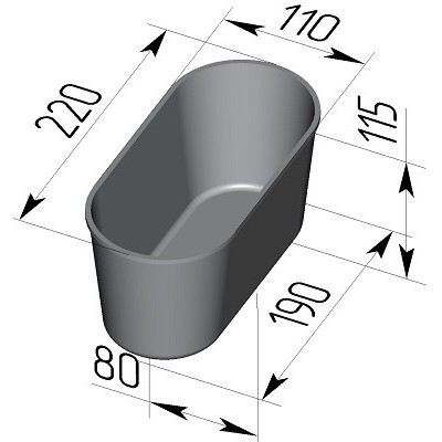 Форма хлебная № 7 овал (220х110х115 мм)