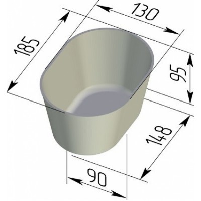 Форма хлебная №10-1 овал (185х130х95 мм)