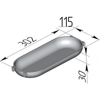 Форма хлебная "Батонница" (300х115х30 мм)