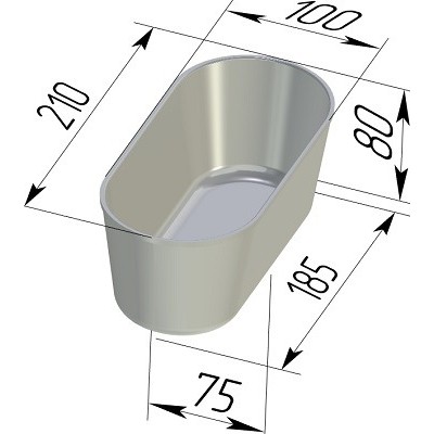Форма хлебная №10-2 овал (210*100*80 мм)