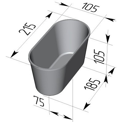 Форма хлебная №10 овал (215х105х105 мм)