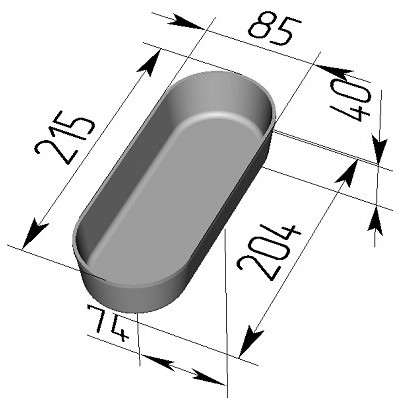 Форма хлебная № 7-1 овал (215х85х40 мм)