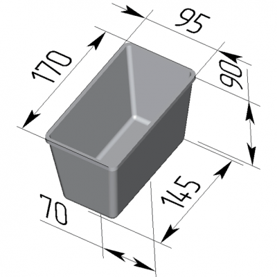 Форма хлебная № 11А (170х95х90 мм)