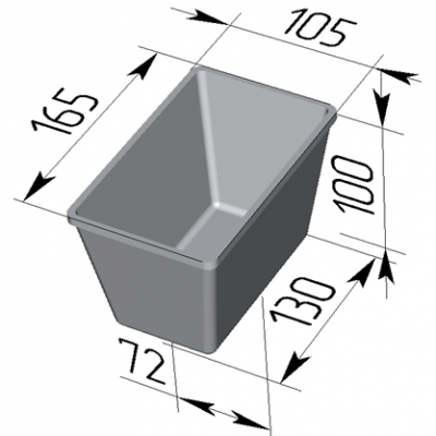 Форма хлебная № 11Б (165х105х100 мм)