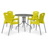 Комплект мебели для кафе TD90/XRF065BY-Yellow (4+1)