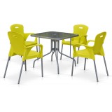 Комплект мебели для кафе TL80x80/XRF065BY-Yellow (4+1)