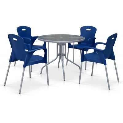 Комплект мебели для кафе TD90/XRF065BB-Blue (4+1)
