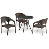Комплект плетеной мебели T283ANT/Y90C-W51 Brown 3Pcs