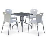 Комплект мебели для кафе TL80x80/XRF065AW-White (4+1)