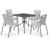 Комплект мебели для кафе TL80x80/XRF065BW-White (4+1)