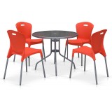 Комплект мебели для кафе TD90/XRF065AO-Orange (4+1)