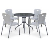 Комплект мебели для кафе TD90/XRF065BW-White (4+1)