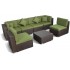 Плетеный модульный диван YR822BG Brown/Green