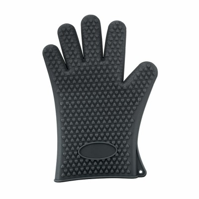 Прихватка-рукавица черная, силикон, максимальная t 260°С