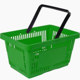 Корзина покупательская пластиковая SBP27-1H (485х330х240мм, 27л, зеленая)